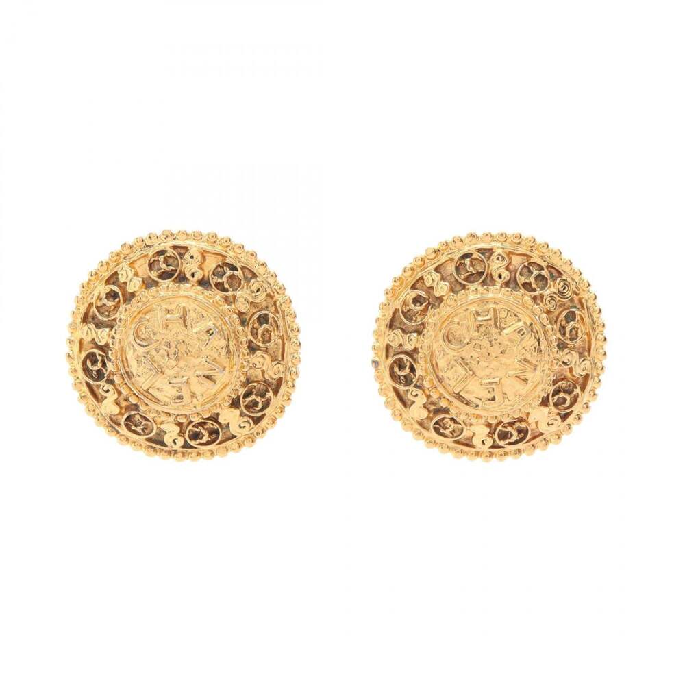 Chanel Cc Logo Round Clip-On Earrings #312589C10B